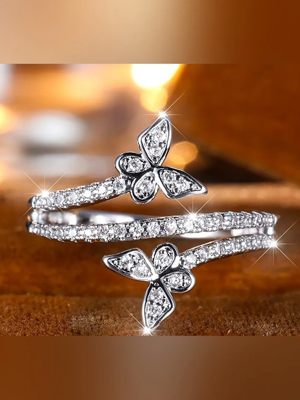 $8 Each Or Bundle 5/$20 Sterling Silver Butterfly Pavé Ring